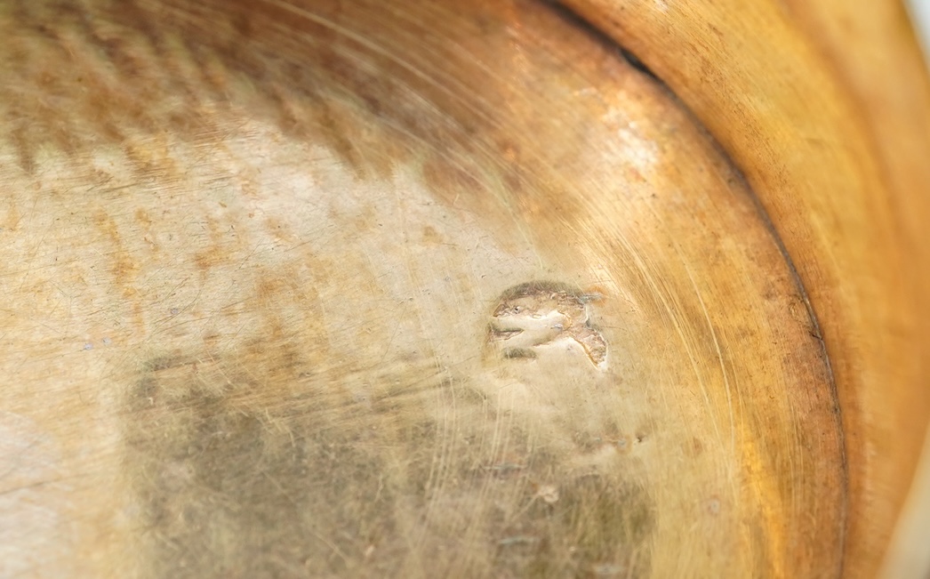 A 19th century Swiss? parcel gilt white metal oval snuff box with hinged cover